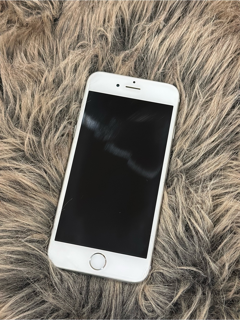 Apple White iPhone with Silver Home Ring - Front Display Visible